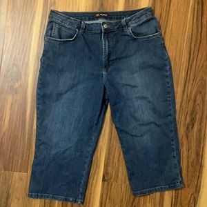 LEE Relaxed Fit MID RISE denim blue jeans Knickers 14 Pockets Zipper Medium FUN